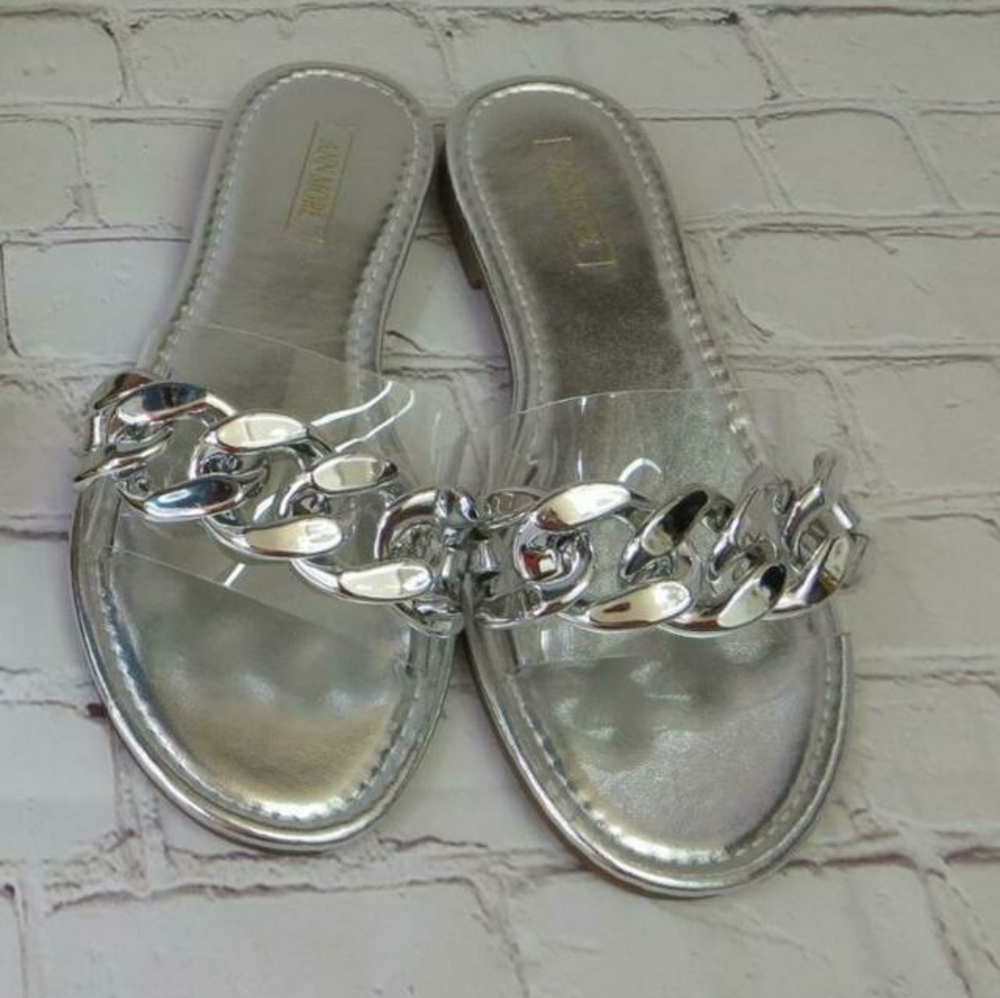 Silver & clear chain slide size 6